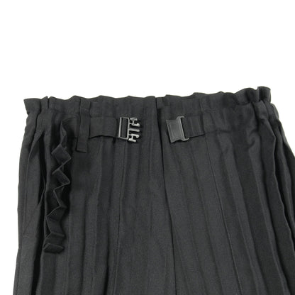 ベルテッドプリーツ パンツ ブラック ミーイッセイミヤケ ボトムス me ISSEY MIYAKE