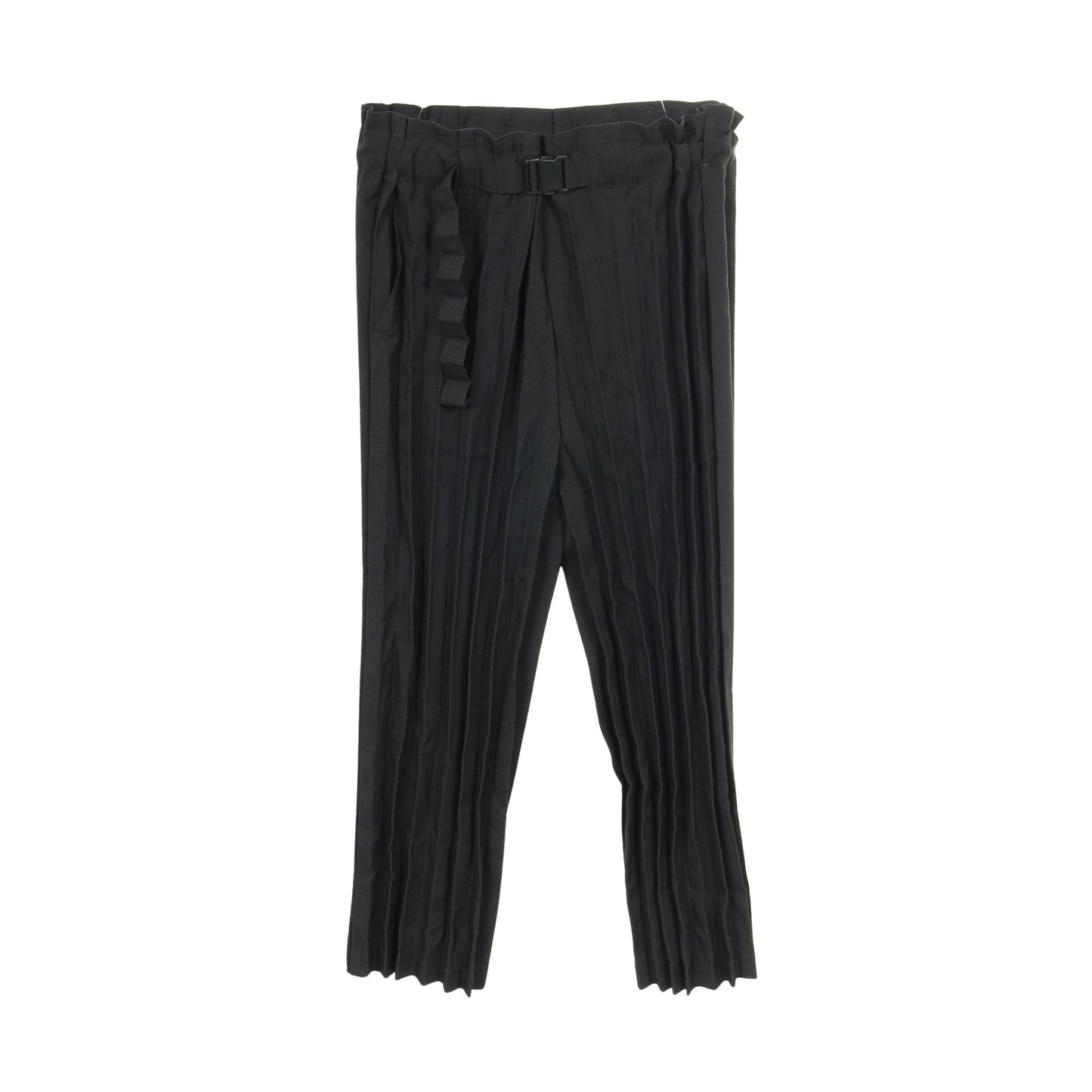 ベルテッドプリーツ パンツ ブラック ミーイッセイミヤケ ボトムス me ISSEY MIYAKE