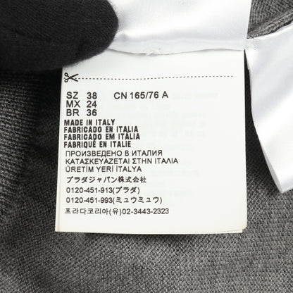 カーディガン ロゴ ウール グレー ミュウミュウ トップス miu miu