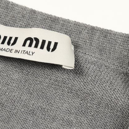 カーディガン ロゴ ウール グレー ミュウミュウ トップス miu miu
