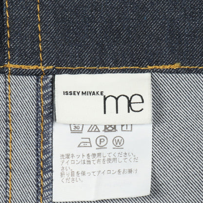 デニムスカート インディゴブルー ベルト付き ミーイッセイミヤケ ボトムス me ISSEY MIYAKE