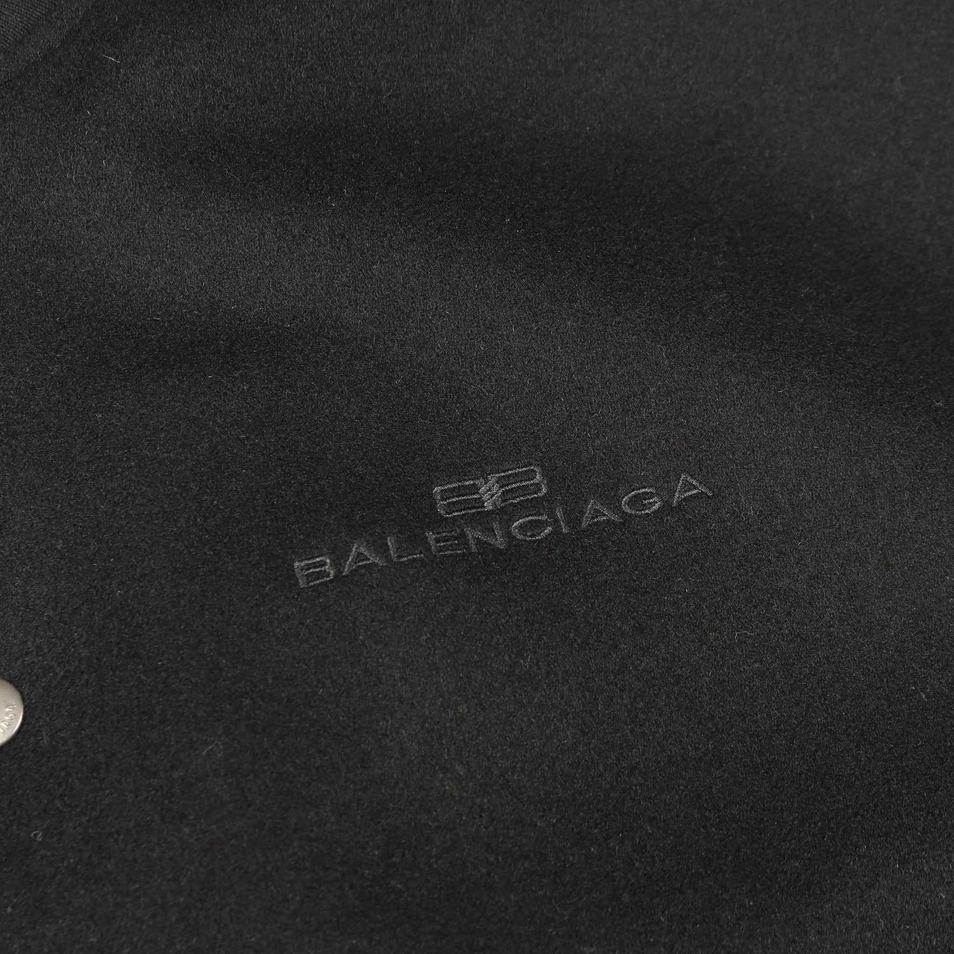 ロゴ刺繡 ボンバージャケット ウール ブラック バレンシアガ アウター BALENCIAGA