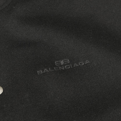 ロゴ刺繡 ボンバージャケット ウール ブラック バレンシアガ アウター BALENCIAGA