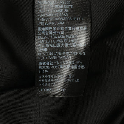 ロゴ刺繡 ボンバージャケット ウール ブラック バレンシアガ アウター BALENCIAGA