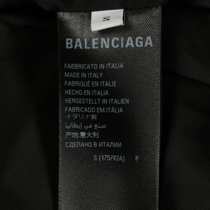 ロゴ刺繡 ボンバージャケット ウール ブラック バレンシアガ アウター BALENCIAGA