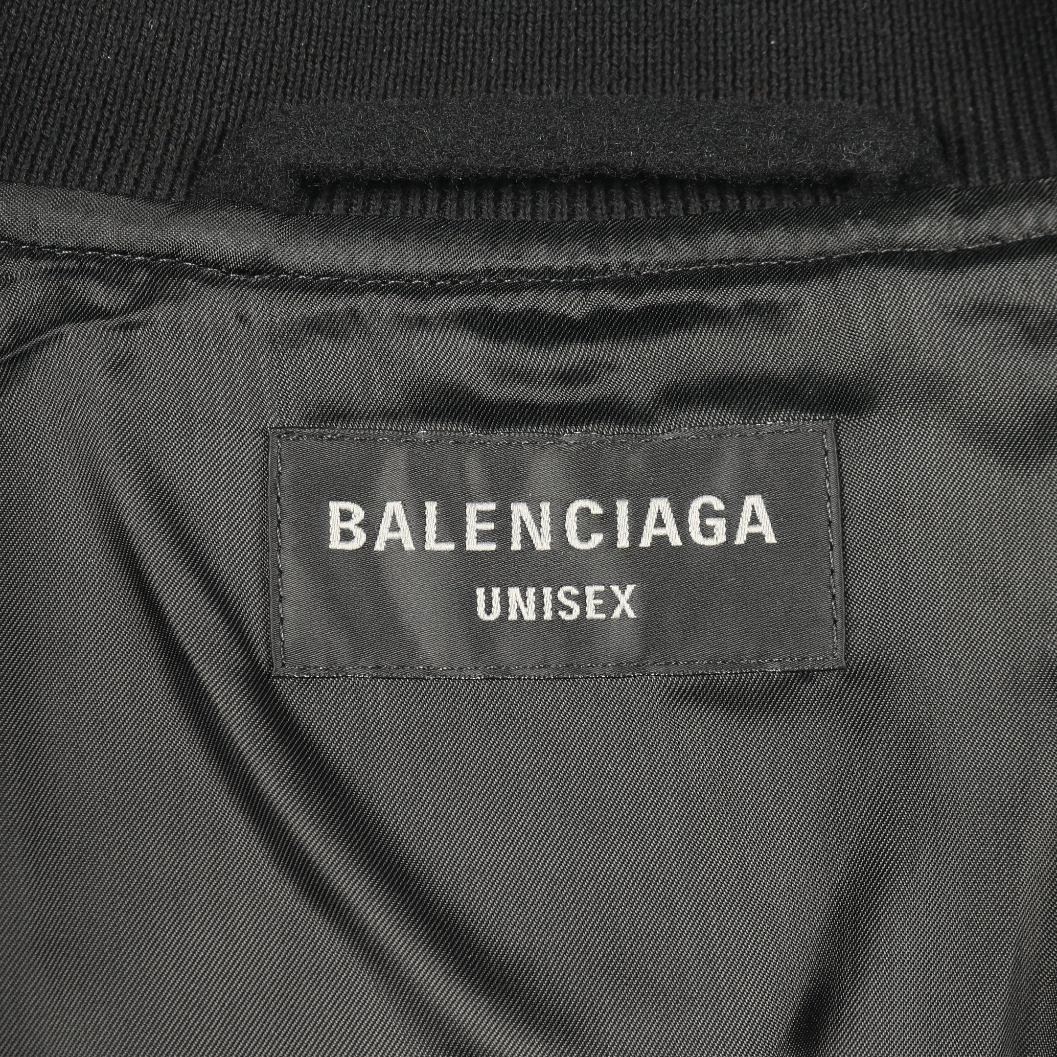 ロゴ刺繡 ボンバージャケット ウール ブラック バレンシアガ – RECLO