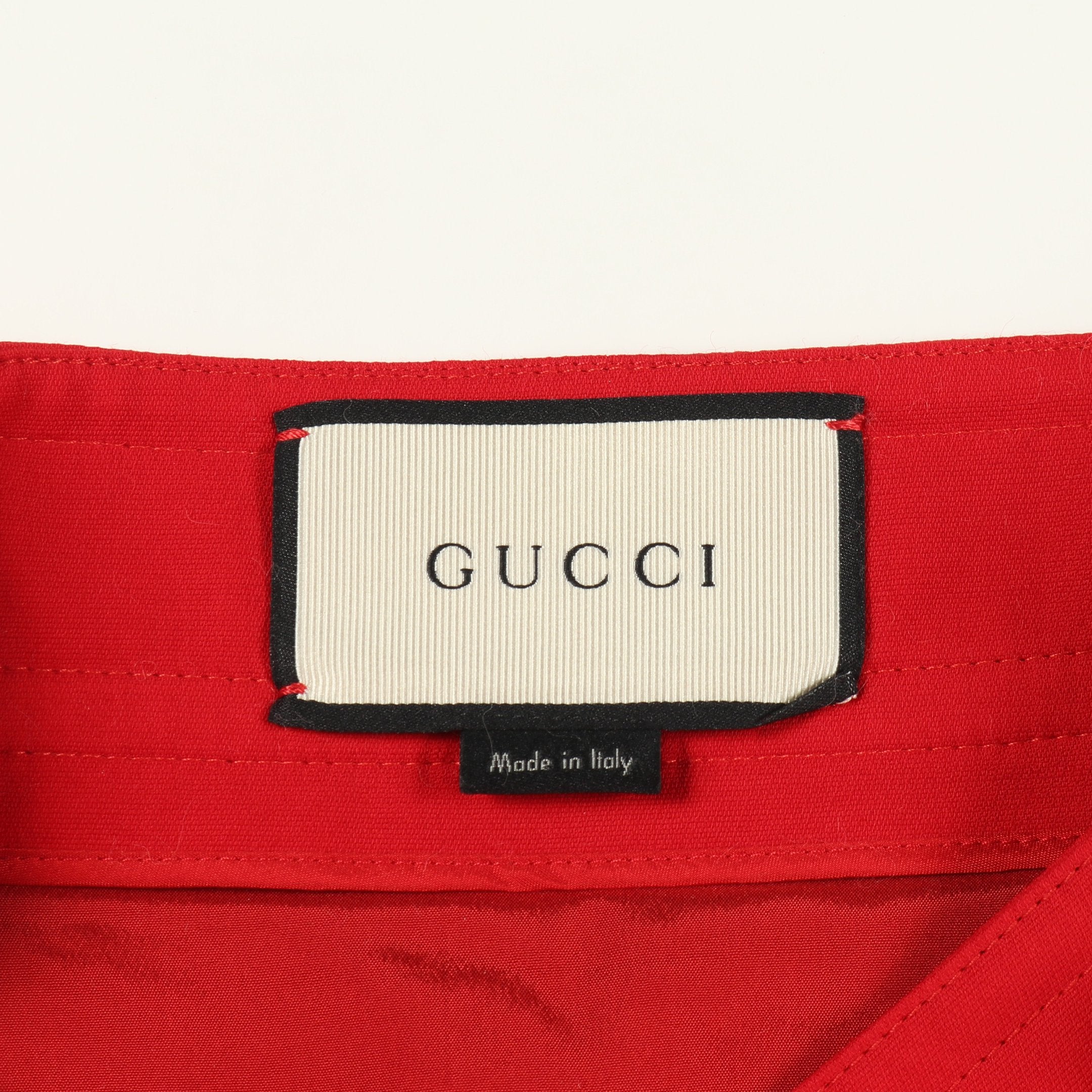 GGパールボタン スカート ウール レッド グッチ – RECLO
