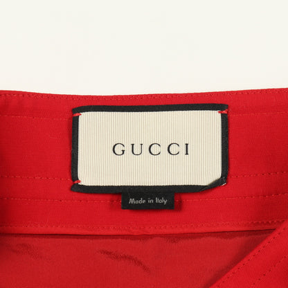 GGパールボタン スカート ウール レッド グッチ ボトムス GUCCI