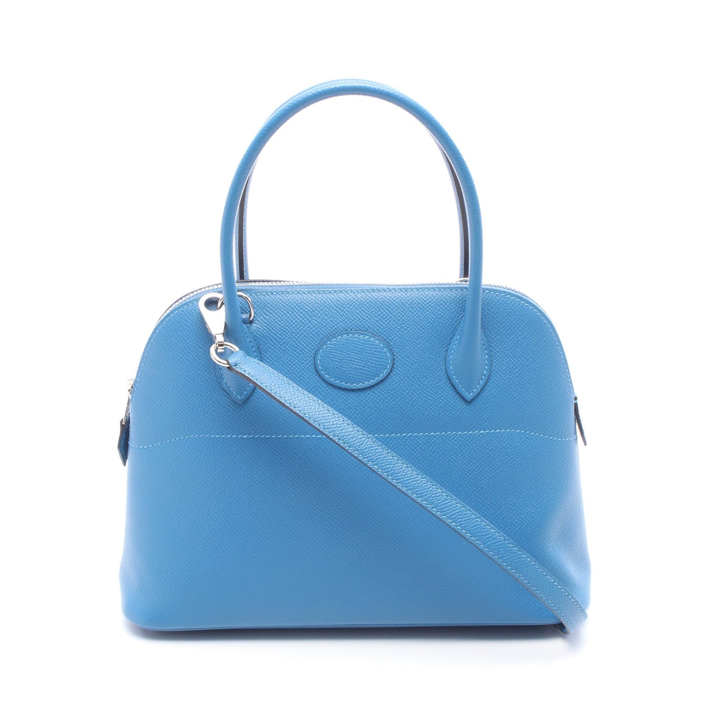 ボリード27 ハンドバッグ ヴォーエプソン ブルー シルバー金具 2WAY Z刻印 エルメス バッグ HERMES