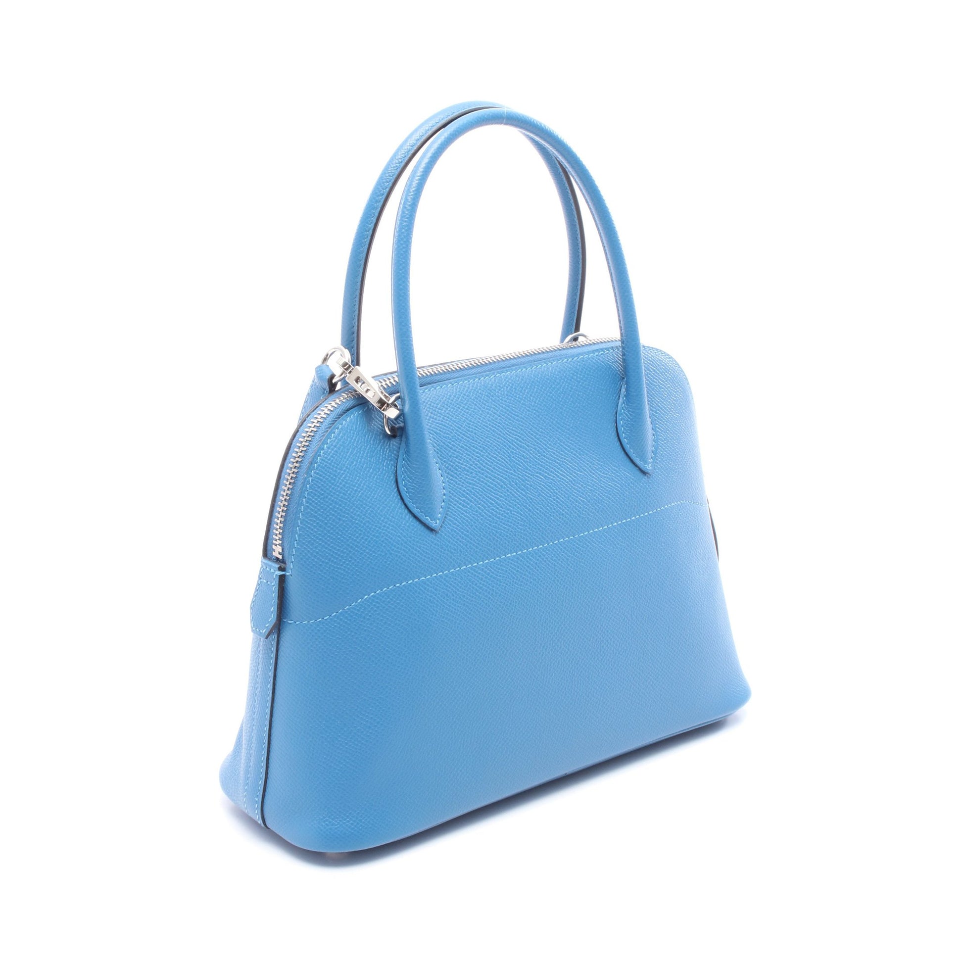 ボリード27 ハンドバッグ ヴォーエプソン ブルー シルバー金具 2WAY Z刻印 エルメス バッグ HERMES