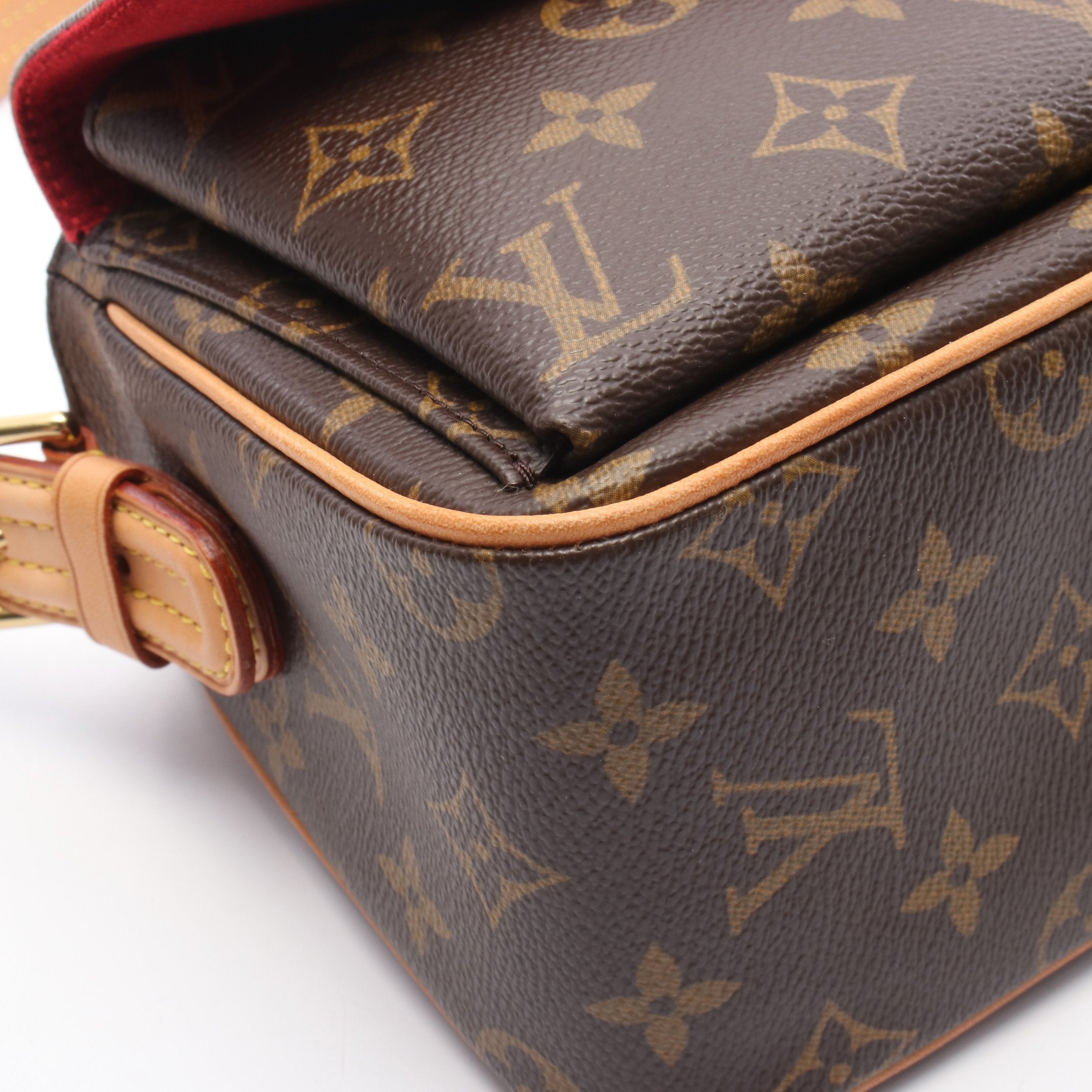 ヴィバシテMM モノグラム ショルダーバッグ PVC レザー ブラウン ルイ