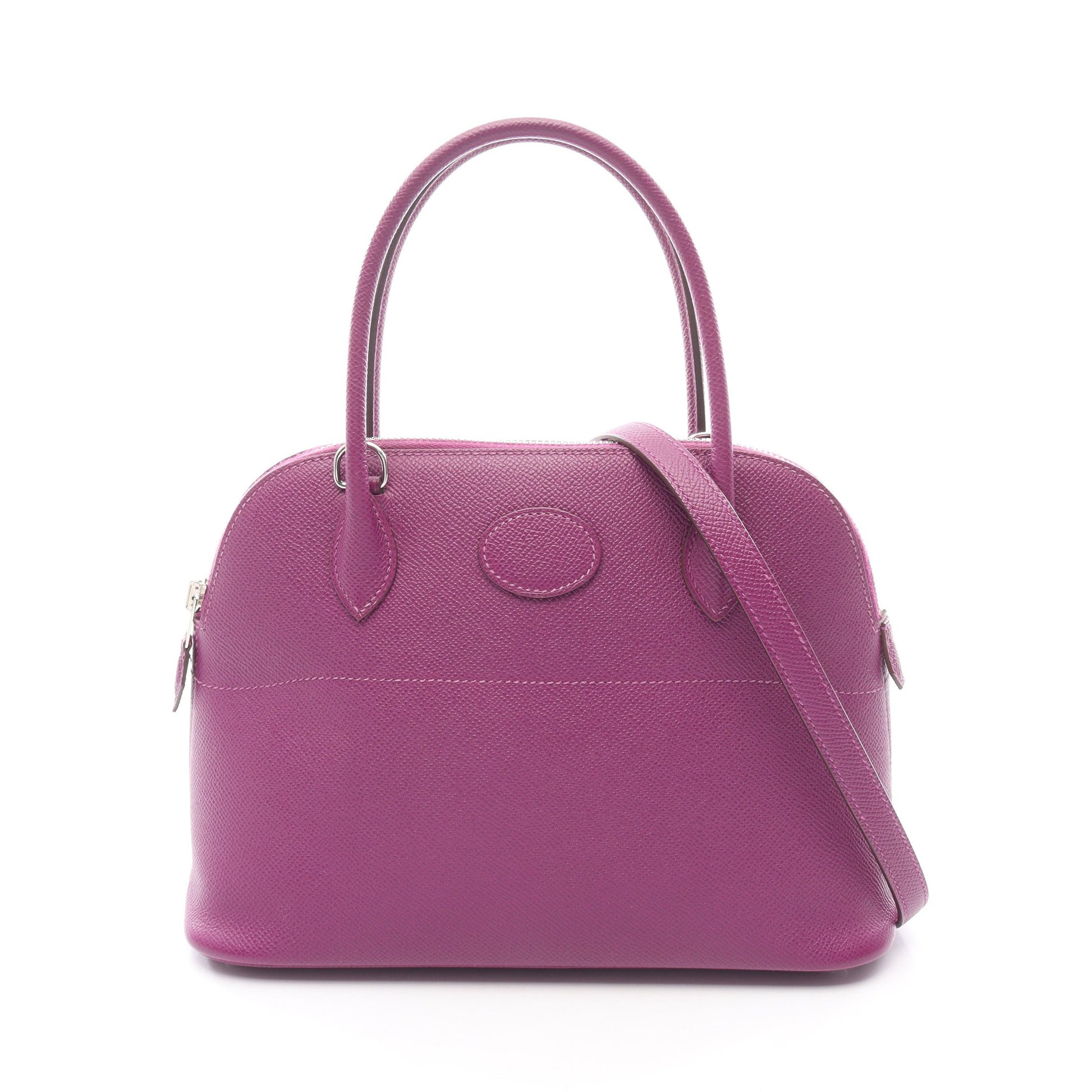ボリード27 アネモネ ハンドバッグ ヴォーエプソン パープル シルバー金具 2WAY □R刻印 エルメス バッグ HERMES