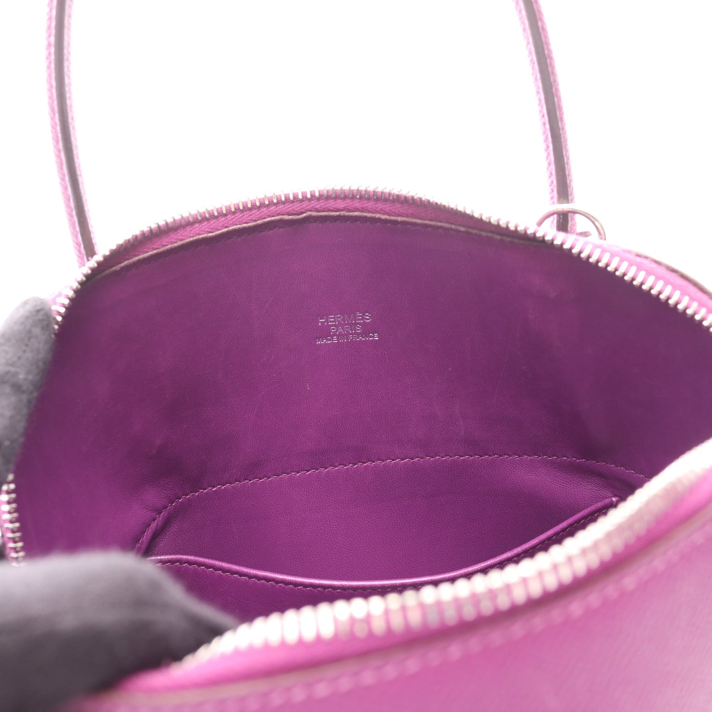ボリード27 アネモネ ハンドバッグ ヴォーエプソン パープル シルバー金具 2WAY □R刻印 エルメス バッグ HERMES