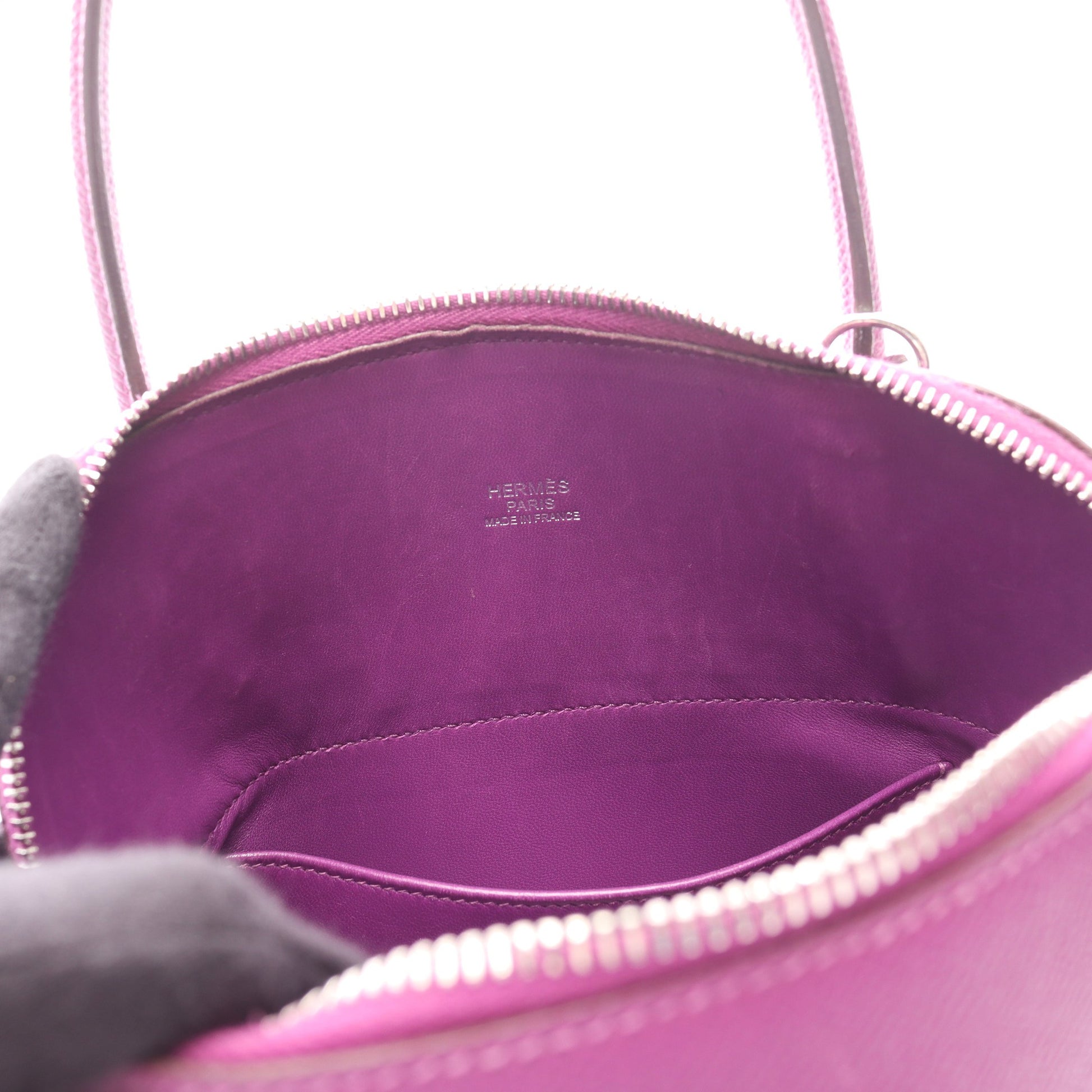 ボリード27 アネモネ ハンドバッグ ヴォーエプソン パープル シルバー金具 2WAY □R刻印 エルメス バッグ HERMES