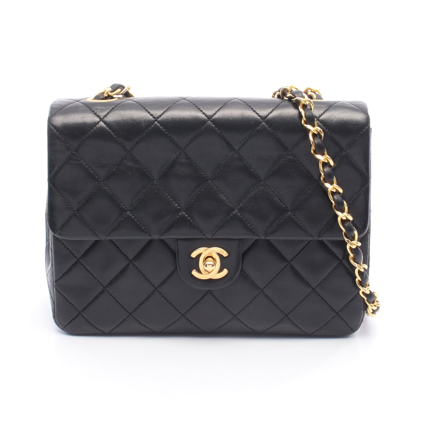 ミニマトラッセ20 チェーンショルダーバッグ ラムスキン ブラック ゴールド金具 シャネル バッグ CHANEL