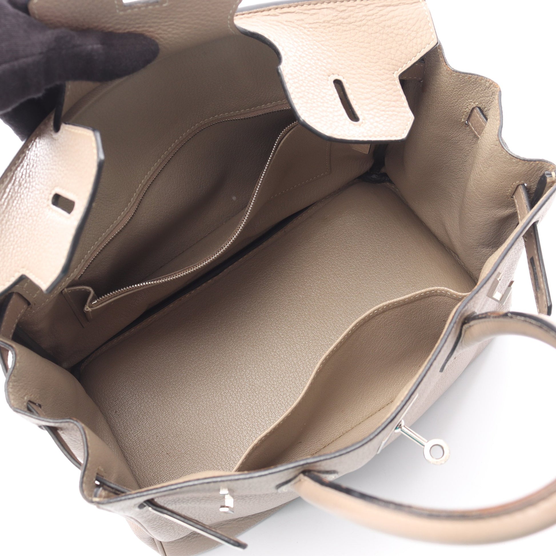 バーキン30 トゥルティエールグレー ハンドバッグ トリヨンクレマンス グレーベージュ シルバー金具 □L刻印 エルメス バッグ HERMES