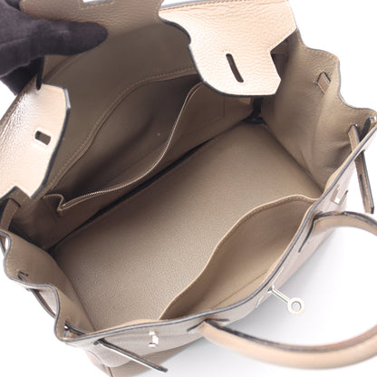 バーキン30 トゥルティエールグレー ハンドバッグ トリヨンクレマンス グレーベージュ シルバー金具 □L刻印 エルメス バッグ HERMES