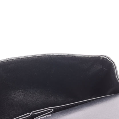 マトラッセ Wフラップ Wチェーンショルダーバッグ エナメルレザー ブラック シルバー金具 シャネル バッグ CHANEL