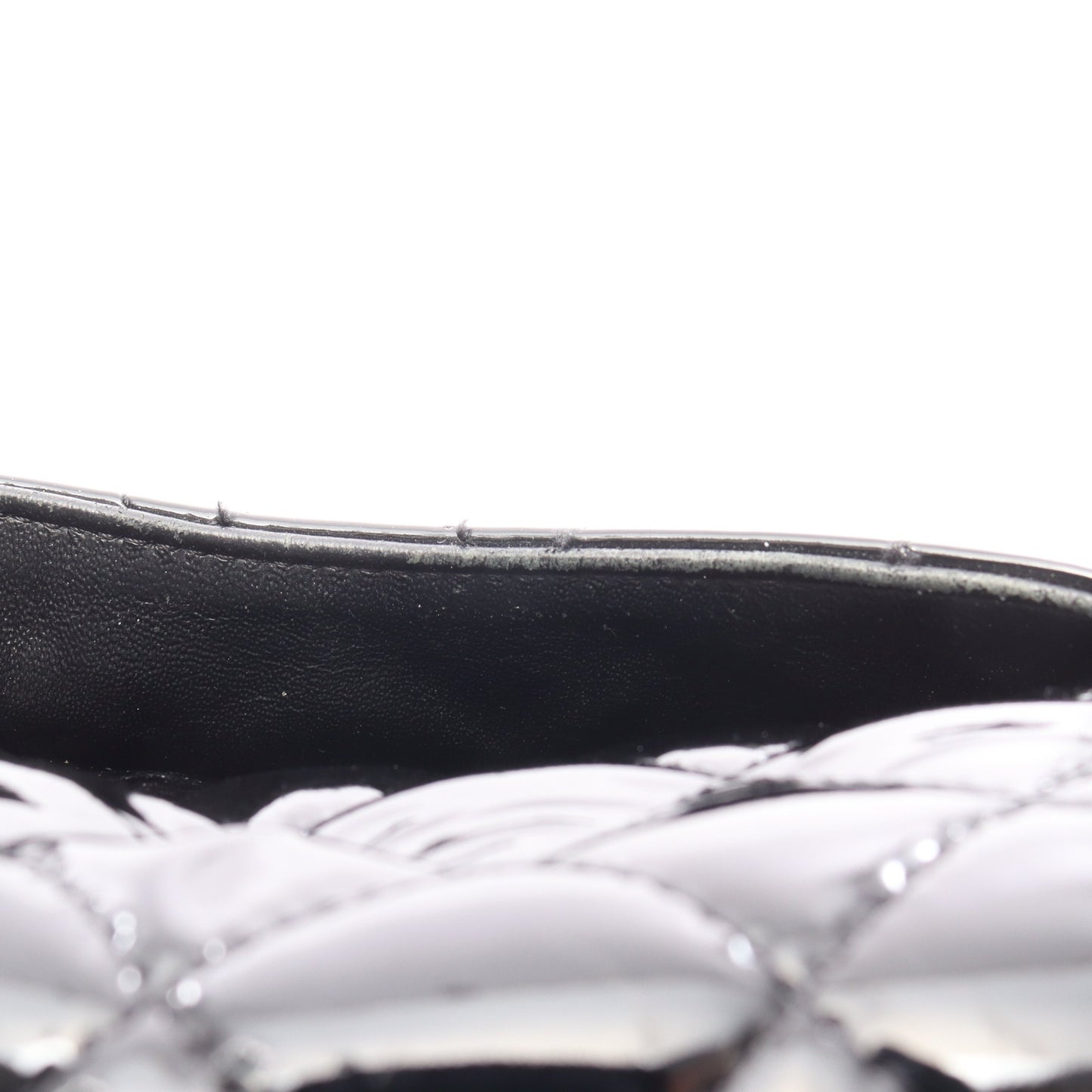 マトラッセ Wフラップ Wチェーンショルダーバッグ エナメルレザー ブラック シルバー金具 シャネル バッグ CHANEL