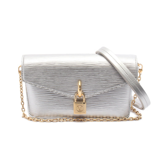 パドロック オンストラップ エピ チェーンショルダーバッグ レザー シルバー 2WAY ルイヴィトン バッグ LOUIS VUITTON