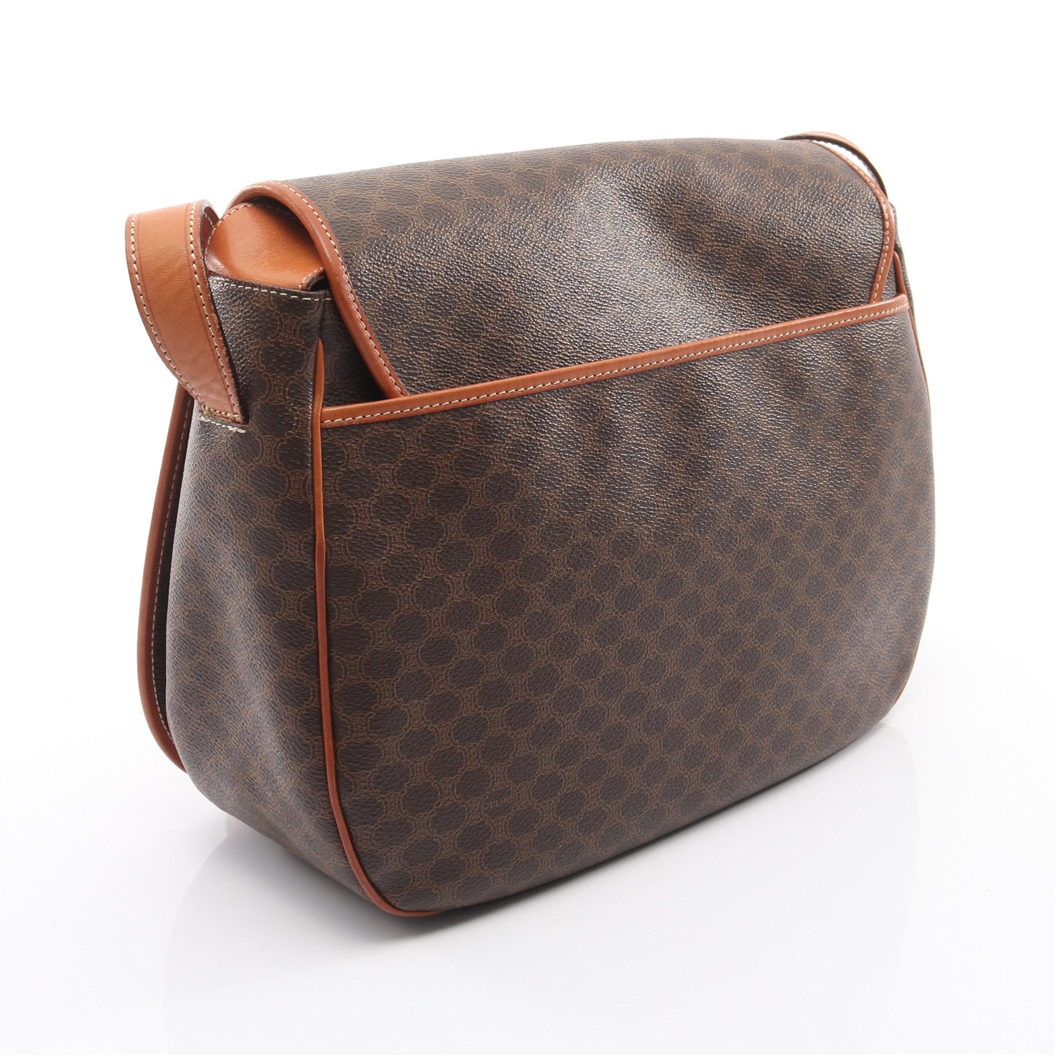 マカダム ショルダーバッグ PVC レザー ダークブラウン ブラウン