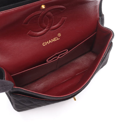 マトラッセ Wフラップ Wチェーンショルダーバッグ コットンジャージー ブラック ゴールド金具 シャネル バッグ CHANEL