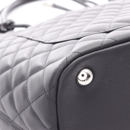 カンボンライン ラージ ショルダーバッグ トートバッグ ラムスキン ブラック シルバー金具 シャネル バッグ CHANEL