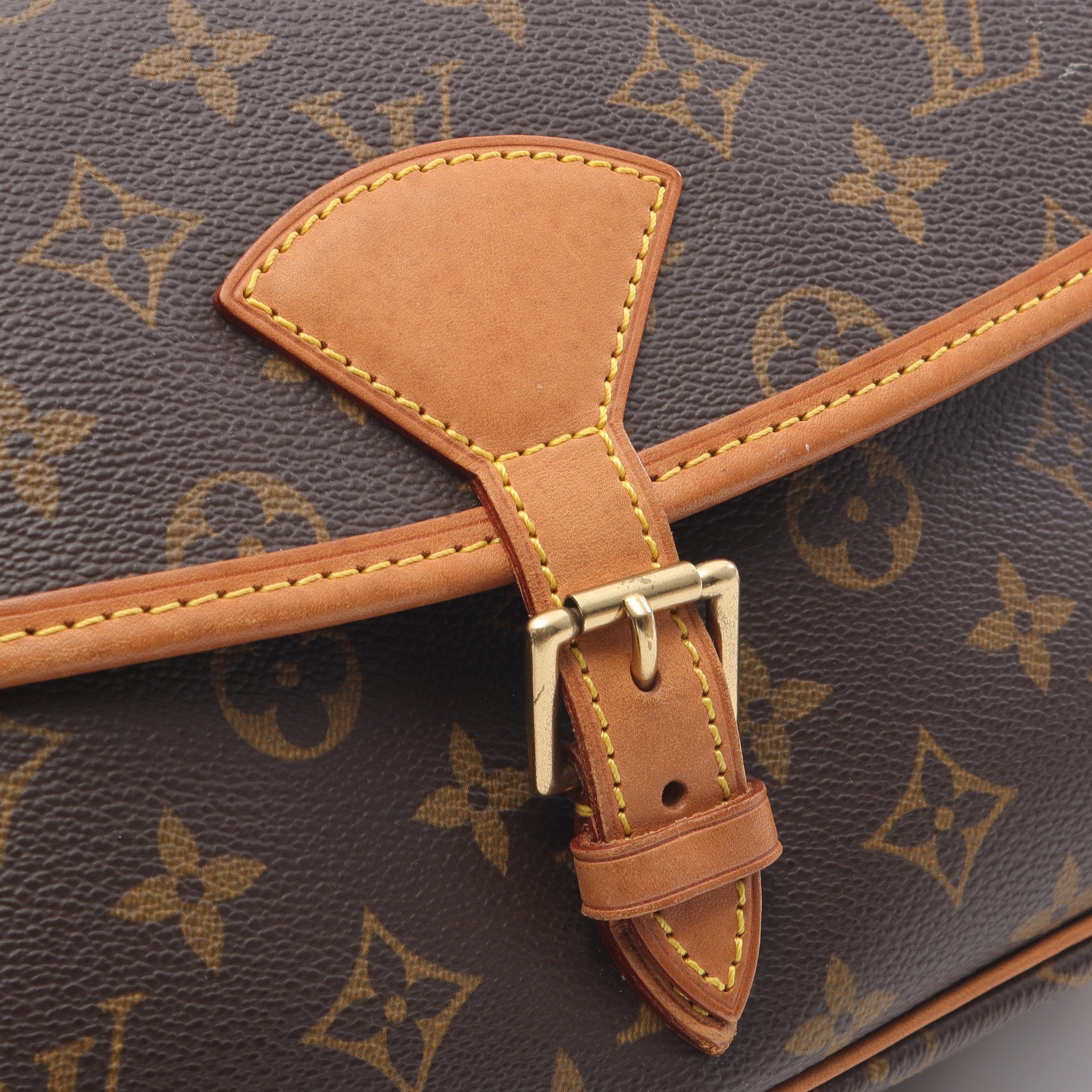 ソローニュ モノグラム ショルダーバッグ PVC レザー ブラウン ルイ