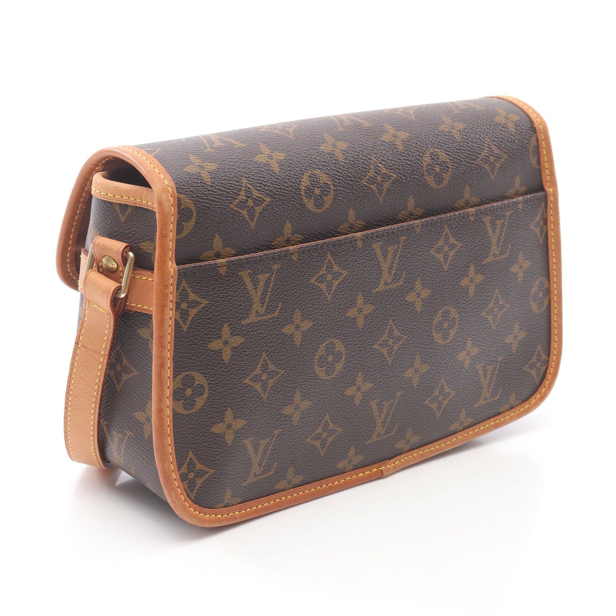 ソローニュ モノグラム ショルダーバッグ PVC レザー ブラウン ルイ