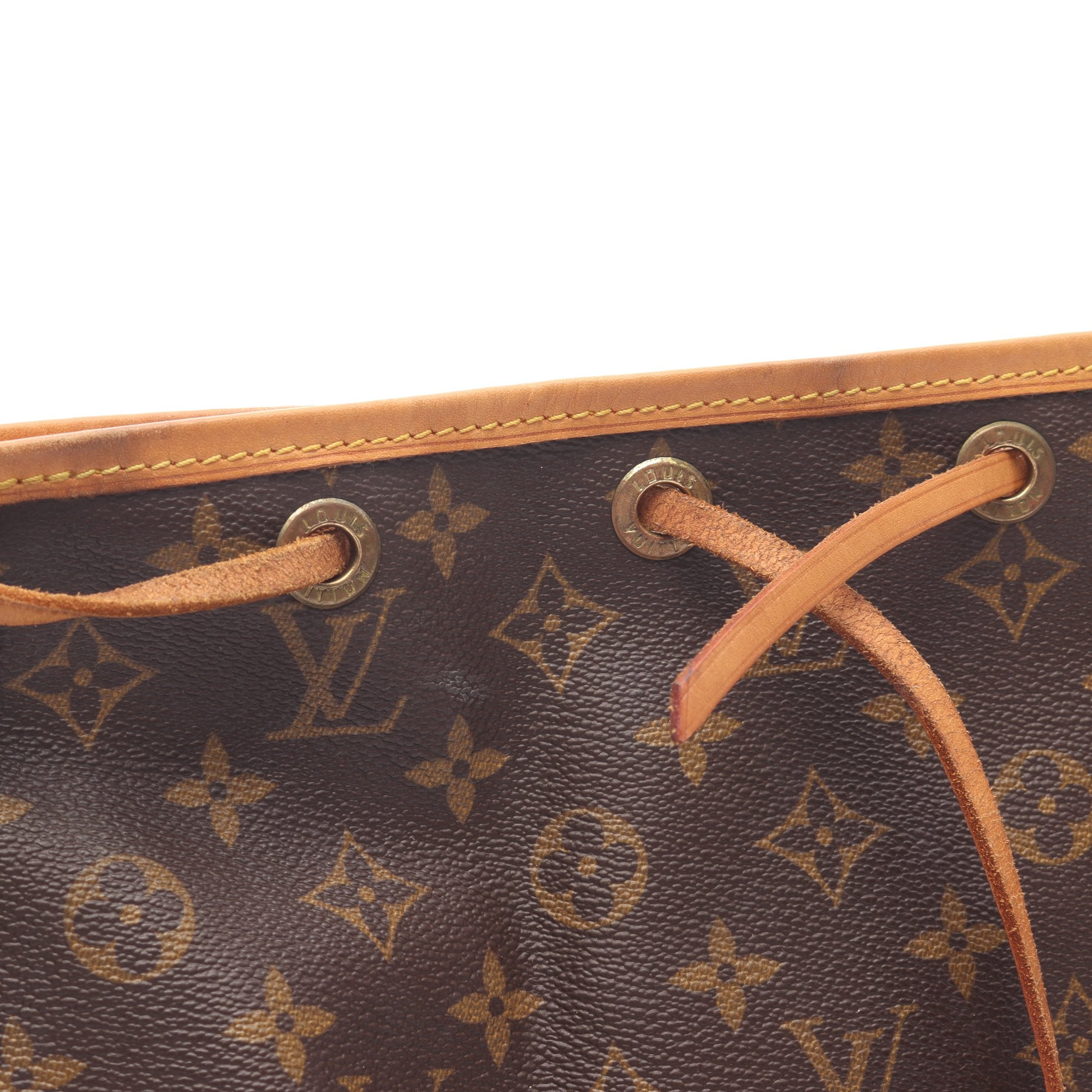 プチノエ モノグラム ショルダーバッグ PVC レザー ブラウン ルイ