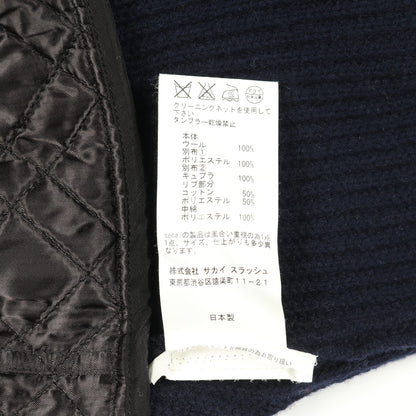 ブルゾン ボンバージャケット ウール ブラック ネイビー 切替 サカイ