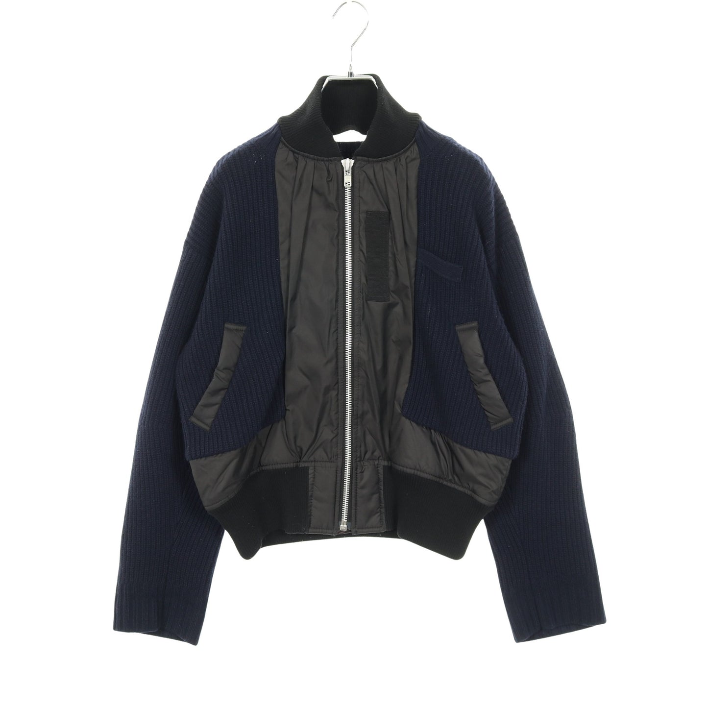 ブルゾン ボンバージャケット ウール ブラック ネイビー 切替 サカイ