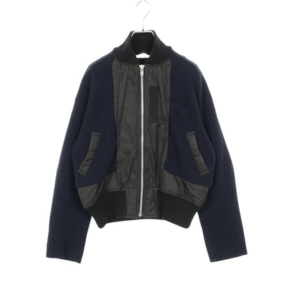 ブルゾン ボンバージャケット ウール ブラック ネイビー 切替 サカイ