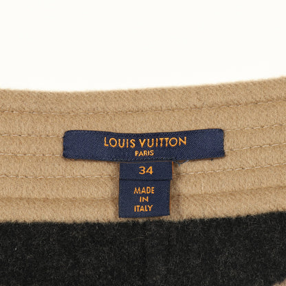 ラップスカート ウール シルク ベージュ 裏地モノグラム ルイヴィトン ボトムス LOUIS VUITTON