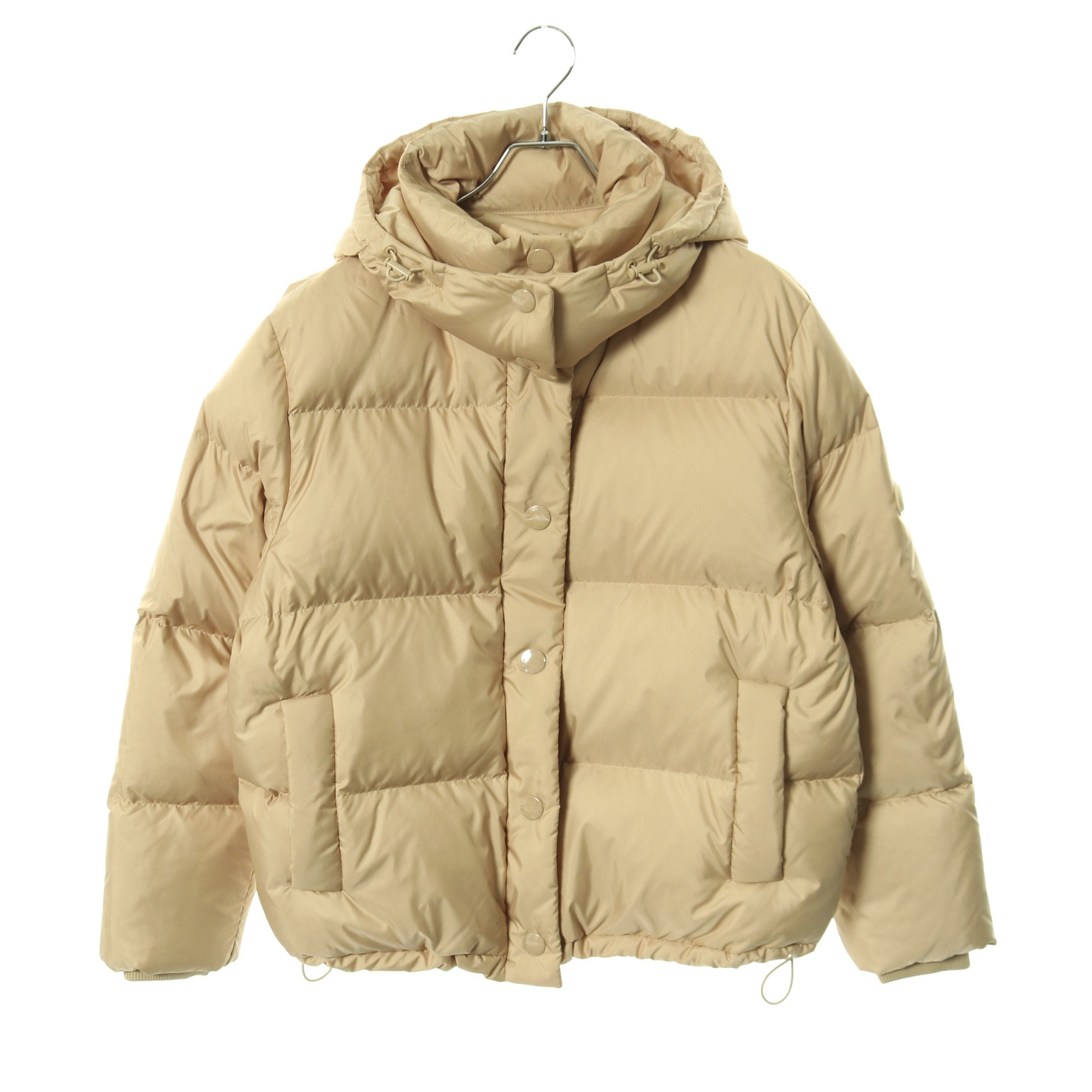ショート ダウン パッファー ダウンジャケット ベージュ フード付き