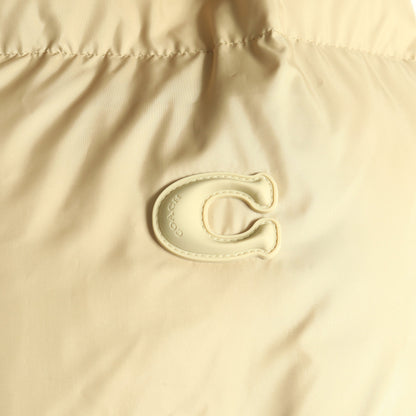 ショート ダウン パッファー ダウンジャケット ベージュ フード付き コーチ