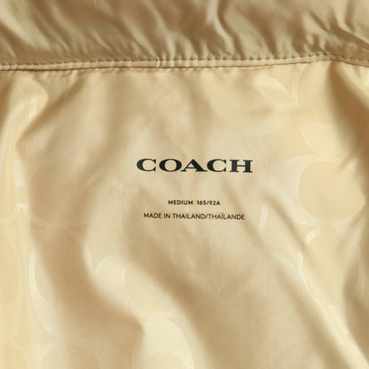 ショート ダウン パッファー ダウンジャケット ベージュ フード付き コーチ