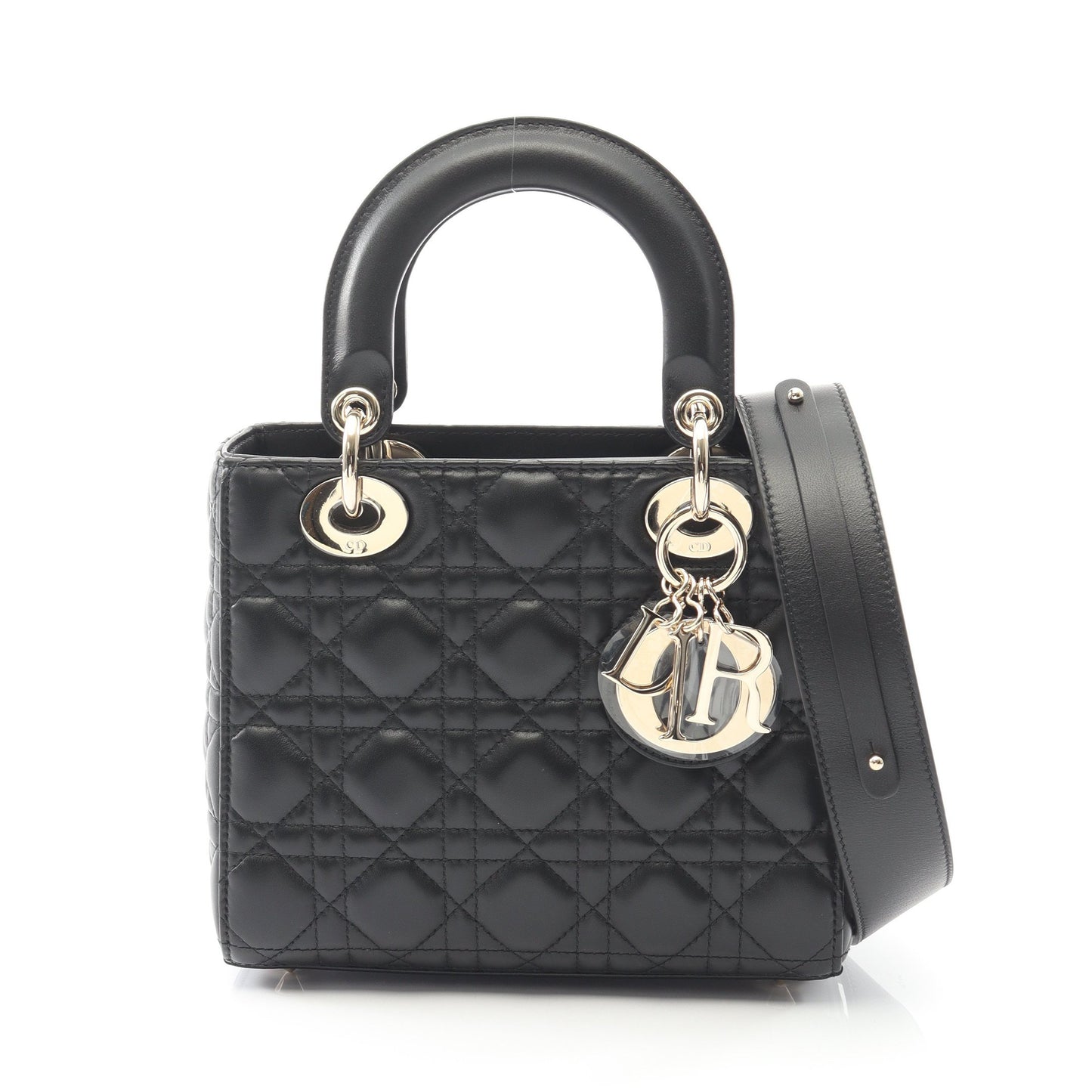 LADY DIOR MY ABCDIOR レディディオール スモール カナージュ ハンドバッグ レザー ブラック 2WAY クリスチャンディオール バッグ Christian Dior