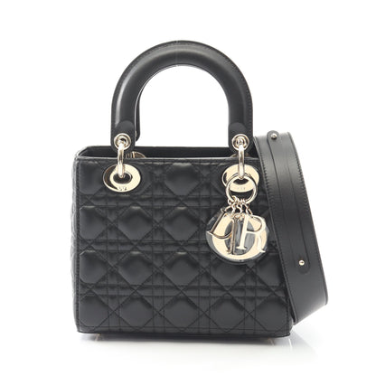 LADY DIOR MY ABCDIOR レディディオール スモール カナージュ ハンドバッグ レザー ブラック 2WAY クリスチャンディオール バッグ Christian Dior
