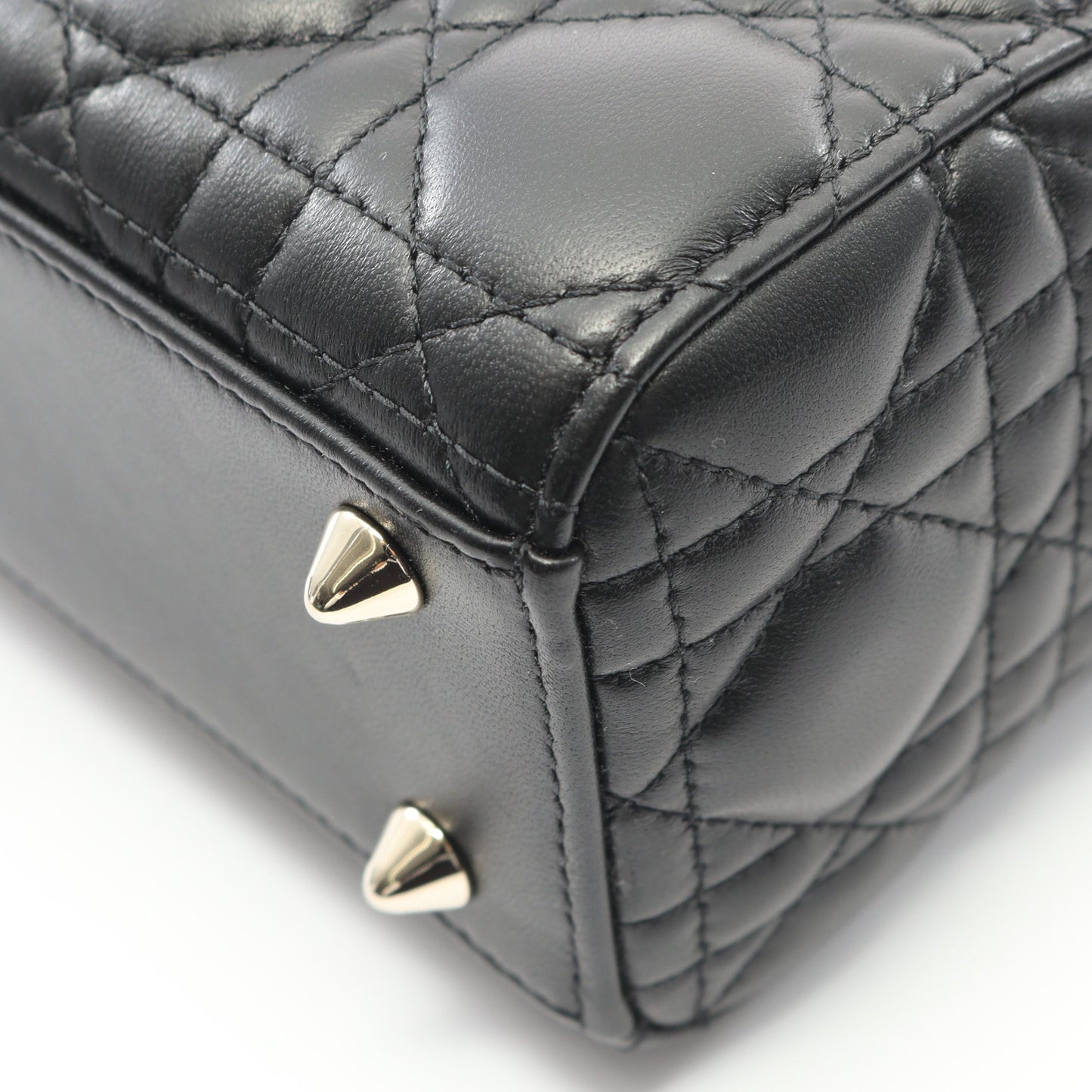 LADY DIOR MY ABCDIOR レディディオール スモール カナージュ ハンドバッグ レザー ブラック 2WAY クリスチャンディオール バッグ Christian Dior