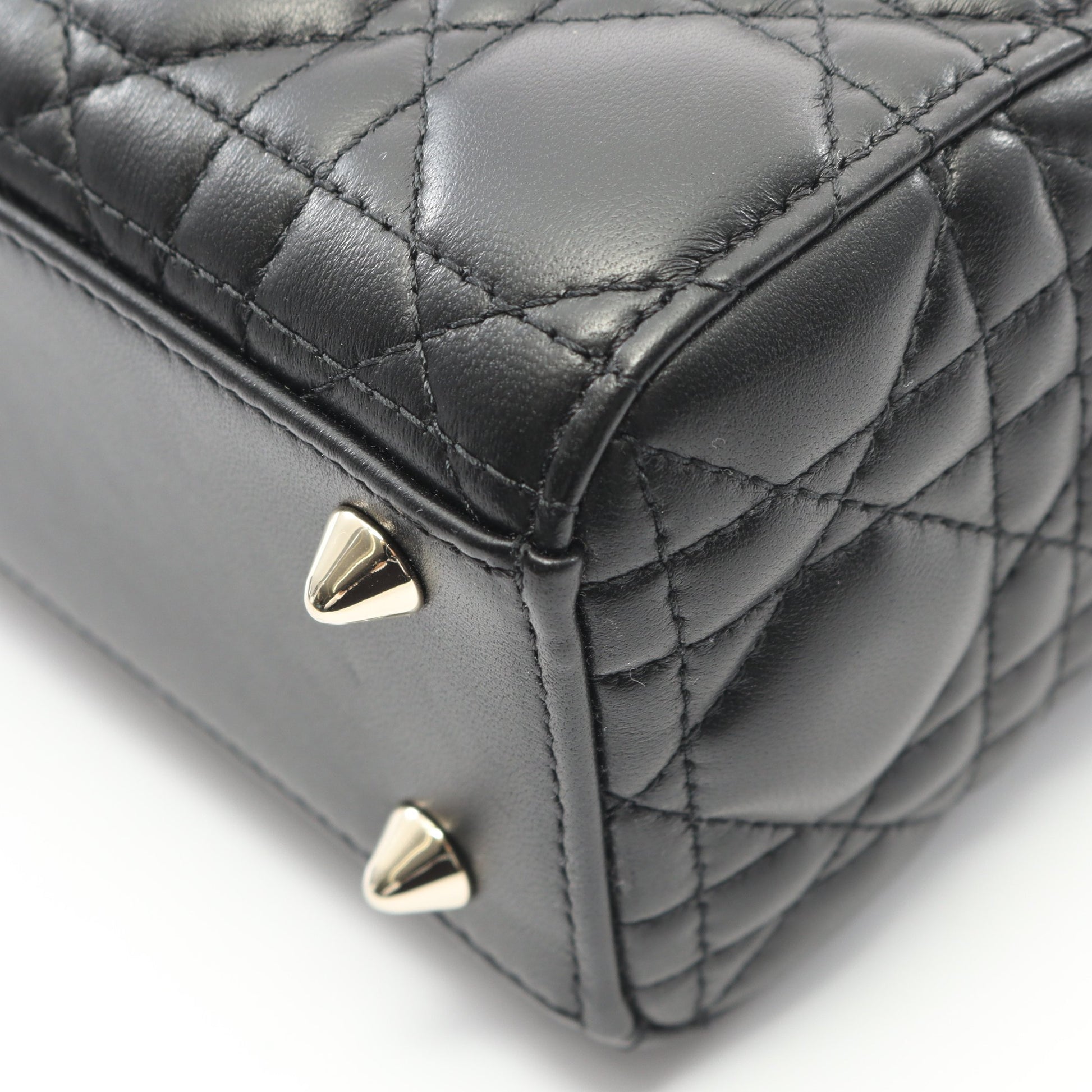 LADY DIOR MY ABCDIOR レディディオール スモール カナージュ ハンドバッグ レザー ブラック 2WAY クリスチャンディオール バッグ Christian Dior