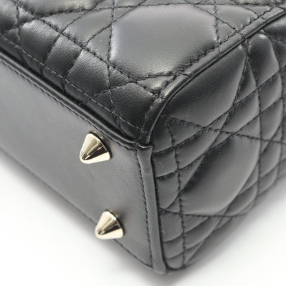 LADY DIOR MY ABCDIOR レディディオール スモール カナージュ ハンドバッグ レザー ブラック 2WAY クリスチャンディオール バッグ Christian Dior