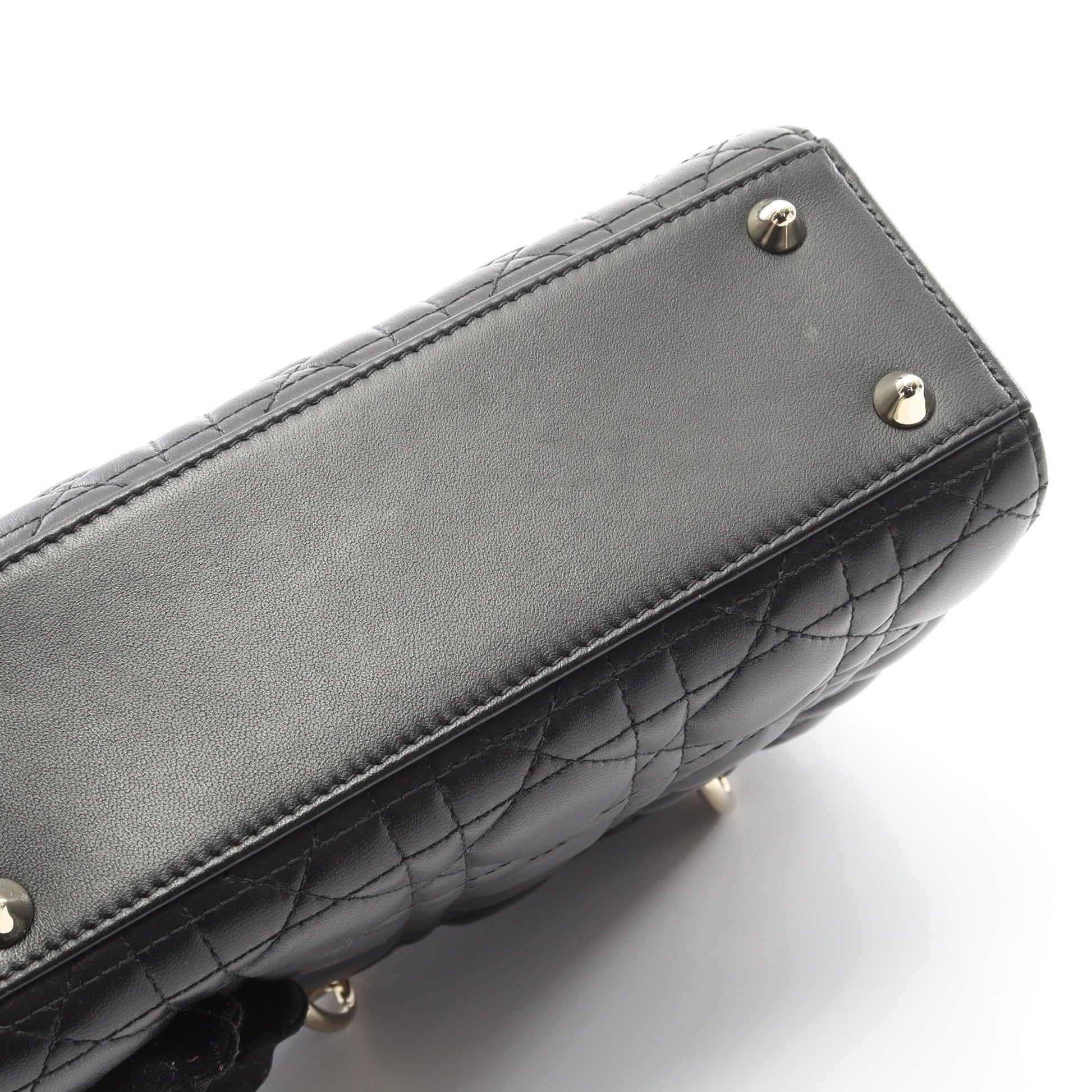 LADY DIOR MY ABCDIOR レディディオール スモール カナージュ ハンドバッグ レザー ブラック 2WAY クリスチャンディオール バッグ Christian Dior