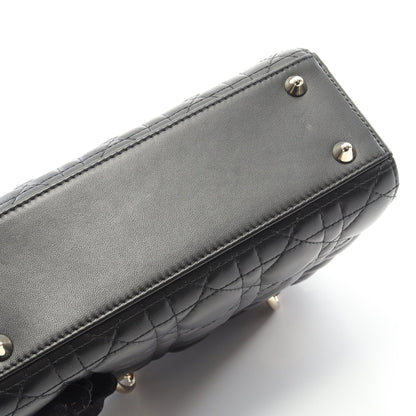 LADY DIOR MY ABCDIOR レディディオール スモール カナージュ ハンドバッグ レザー ブラック 2WAY クリスチャンディオール バッグ Christian Dior