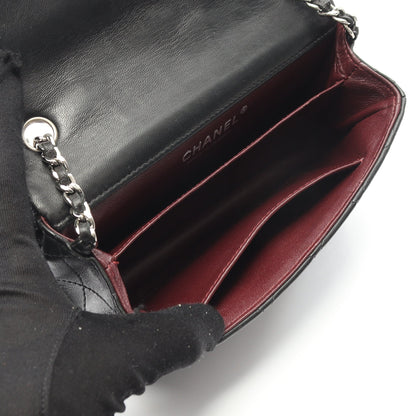 エクストラ ミニ マトラッセ チェーンショルダーバッグ ラムスキン ブラック シルバー金具 シャネル バッグ CHANEL