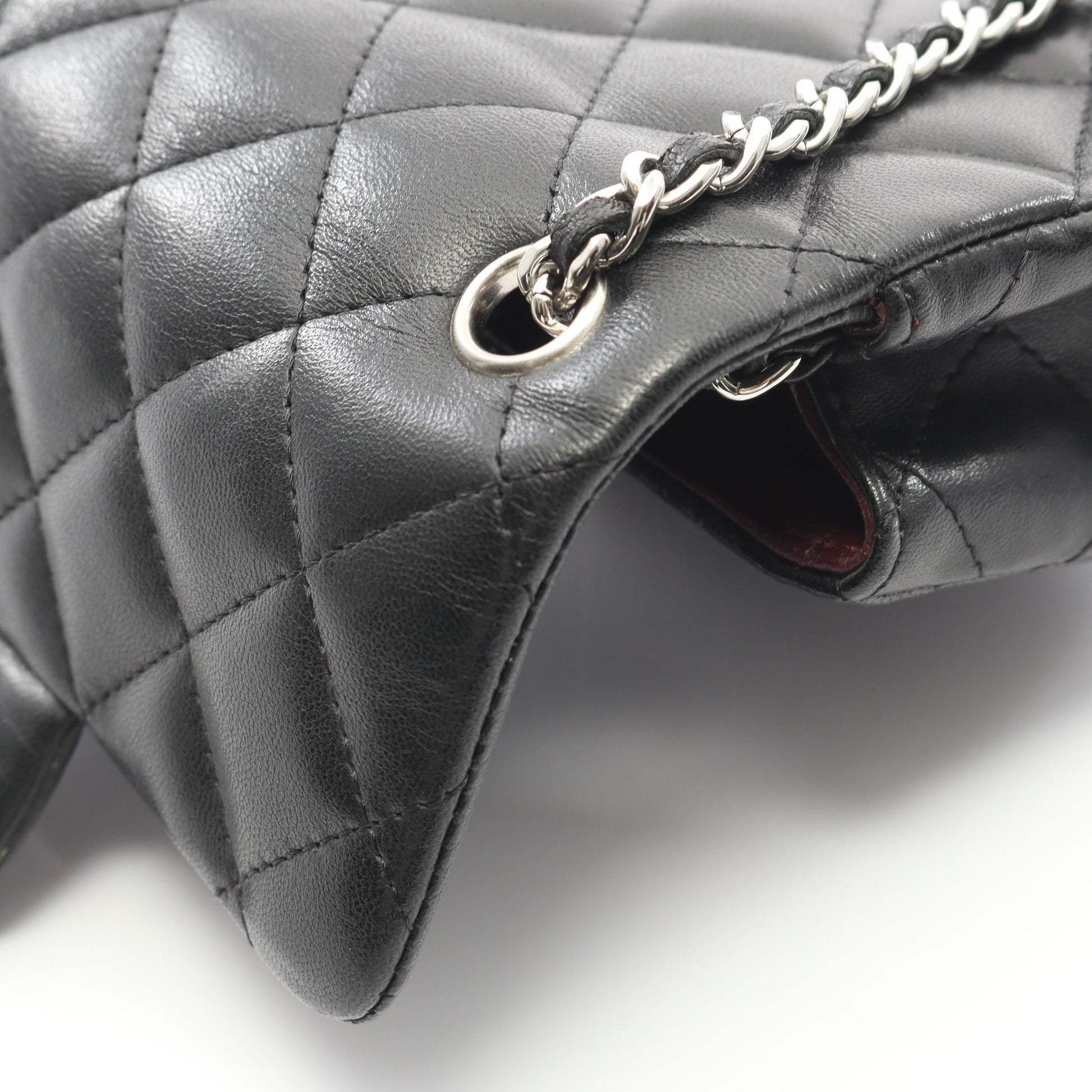 エクストラ ミニ マトラッセ チェーンショルダーバッグ ラムスキン ブラック シルバー金具 シャネル バッグ CHANEL