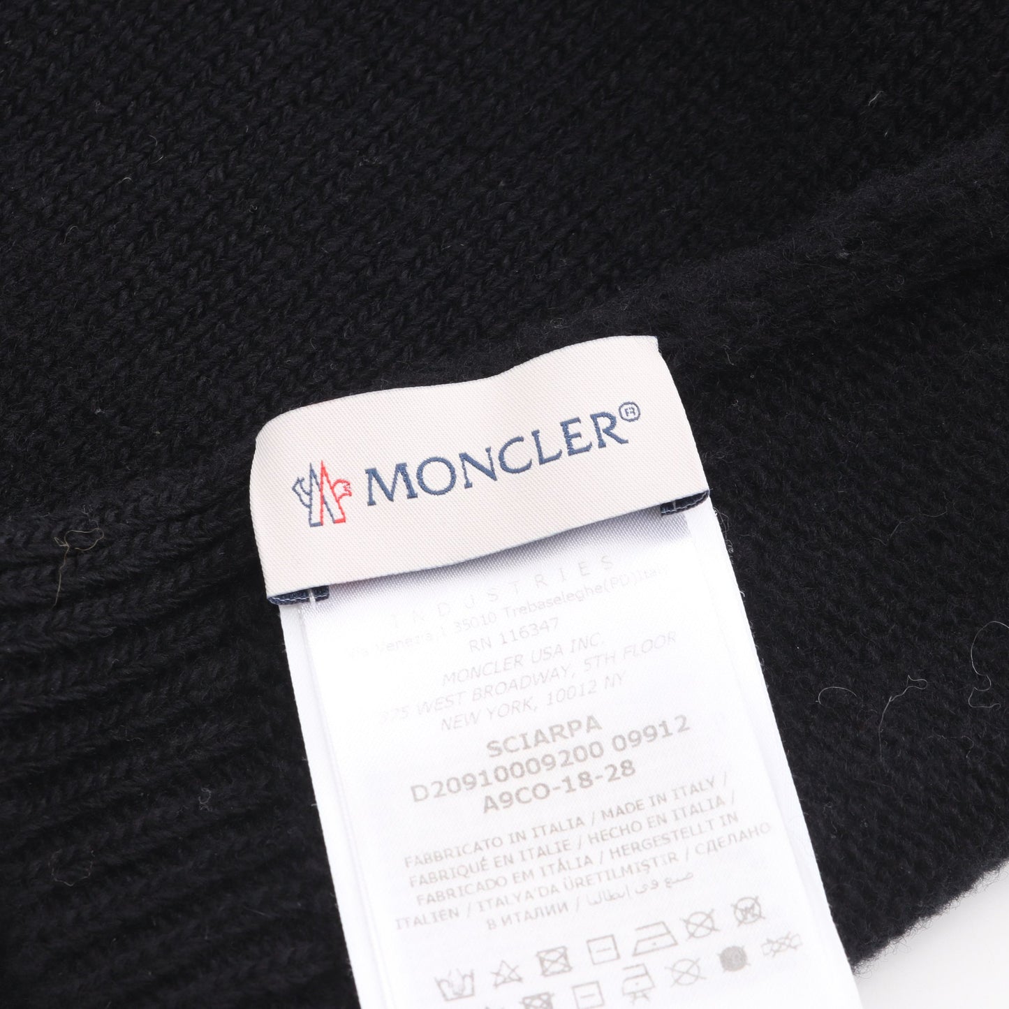 マフラー ウール ブラック モンクレール 財布・小物 MONCLER
