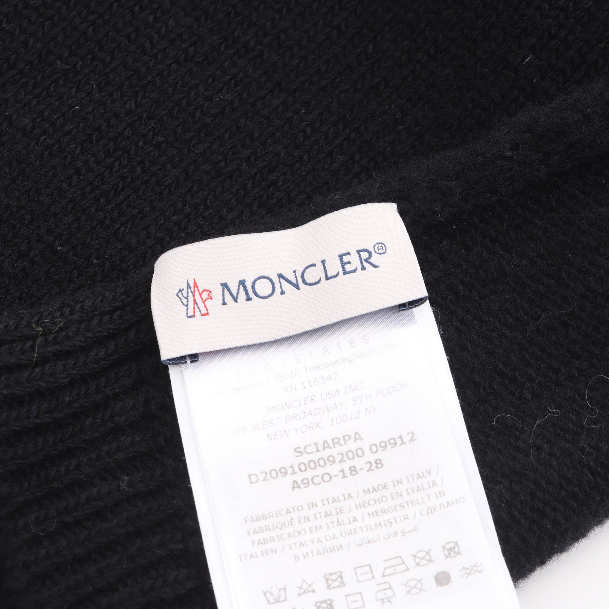 マフラー ウール ブラック モンクレール 財布・小物 MONCLER