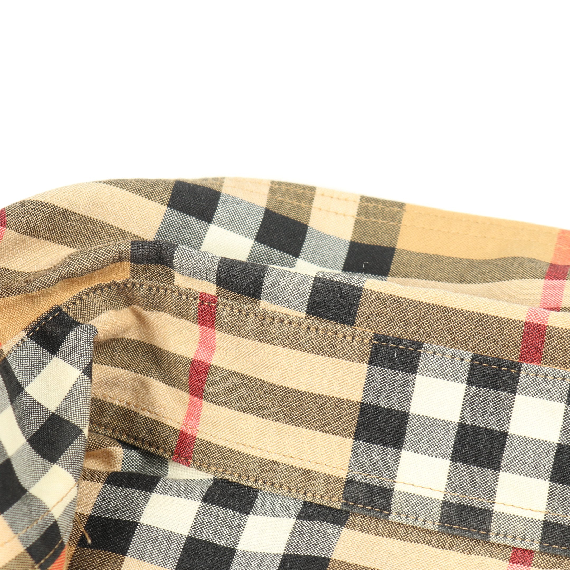 ノバチェック シャツ ボタンダウン 長袖 コットン ブラウン マルチ