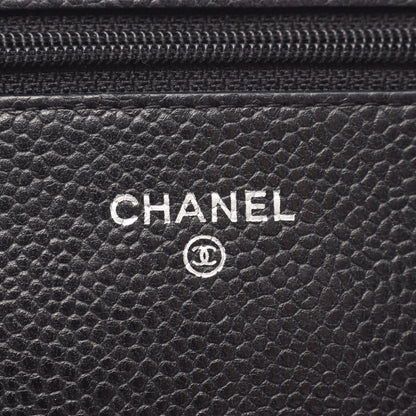マトラッセ チェーンウォレット キャビアスキン ブラック シルバー金具 シャネル バッグ CHANEL